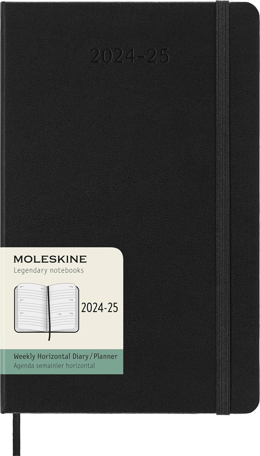 18M Weekly Horizontal Large Black Hardcover | Bookazine HK