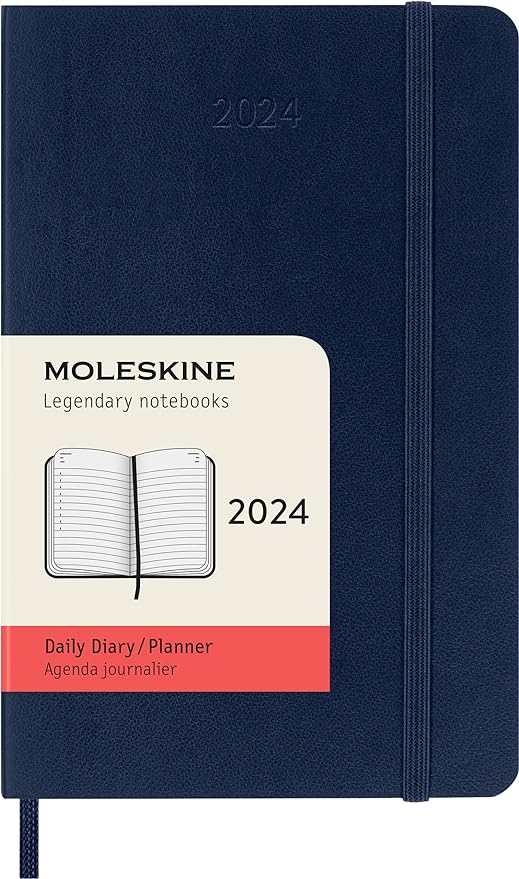  2024 12 Months Pocket Size Soft Cover Daily Planner, Sapphire Blue | Bookazine HK