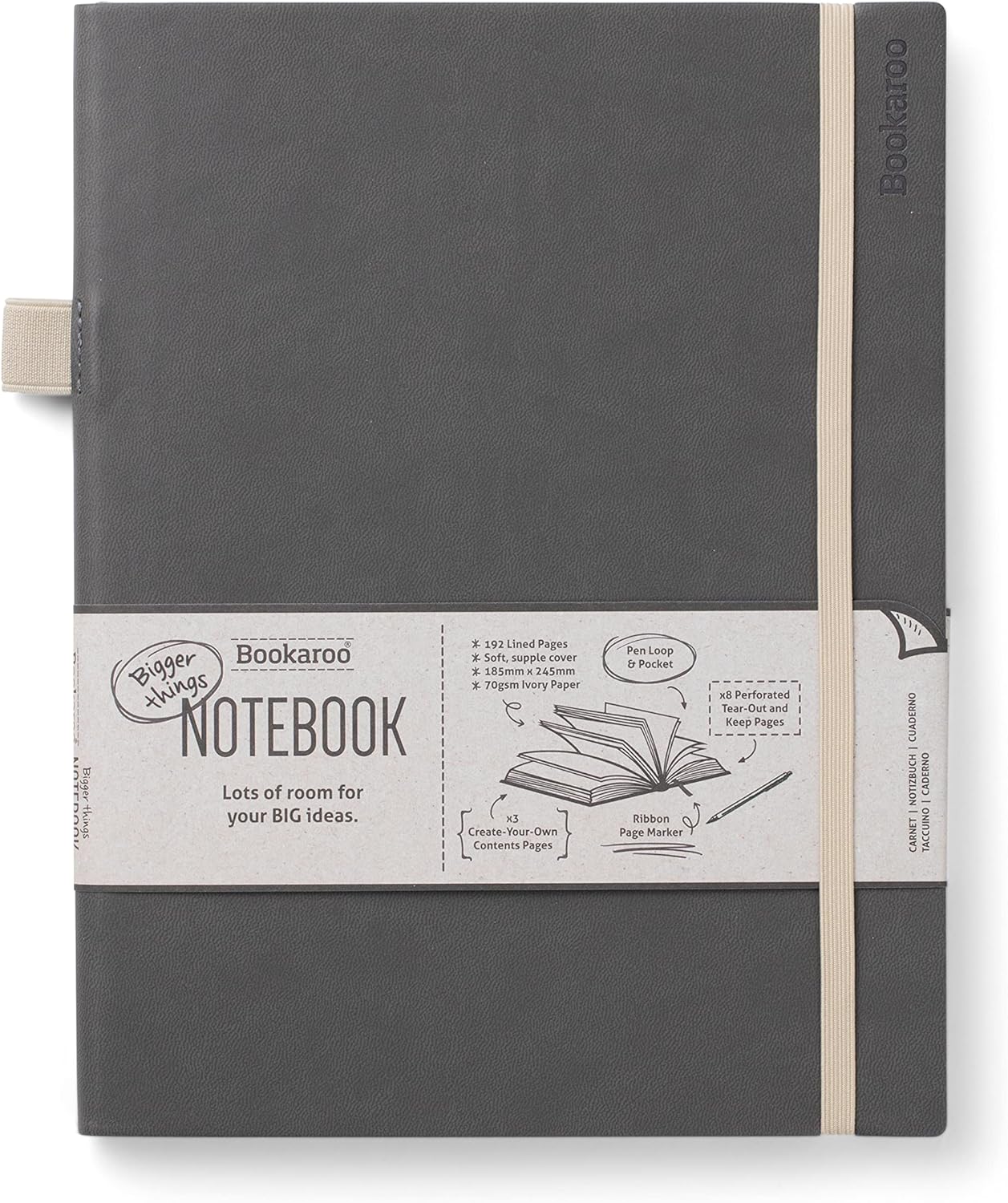 Bookaroo Bigger Things Charcoal Notebook  | Bookazine HK
