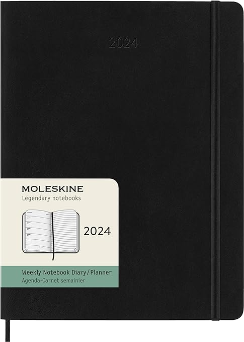 2024 Weekly Planner, 12M, Extra Large, Black, Soft Cover | Bookazine HK