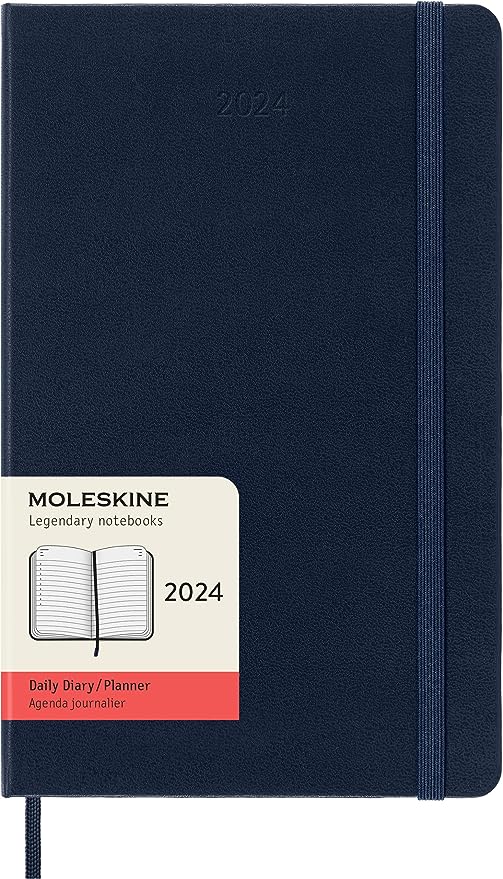 2024 Daily Planner, 12M, Large, Sapphire Blue, Hard Cover | Bookazine HK