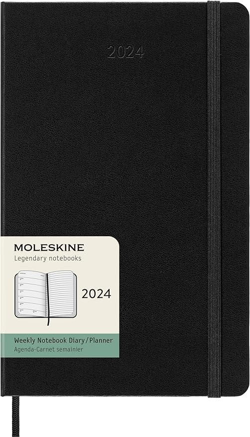  2024 Weekly Planner, 12M, Large, Black, Hard Cover | Bookazine HK
