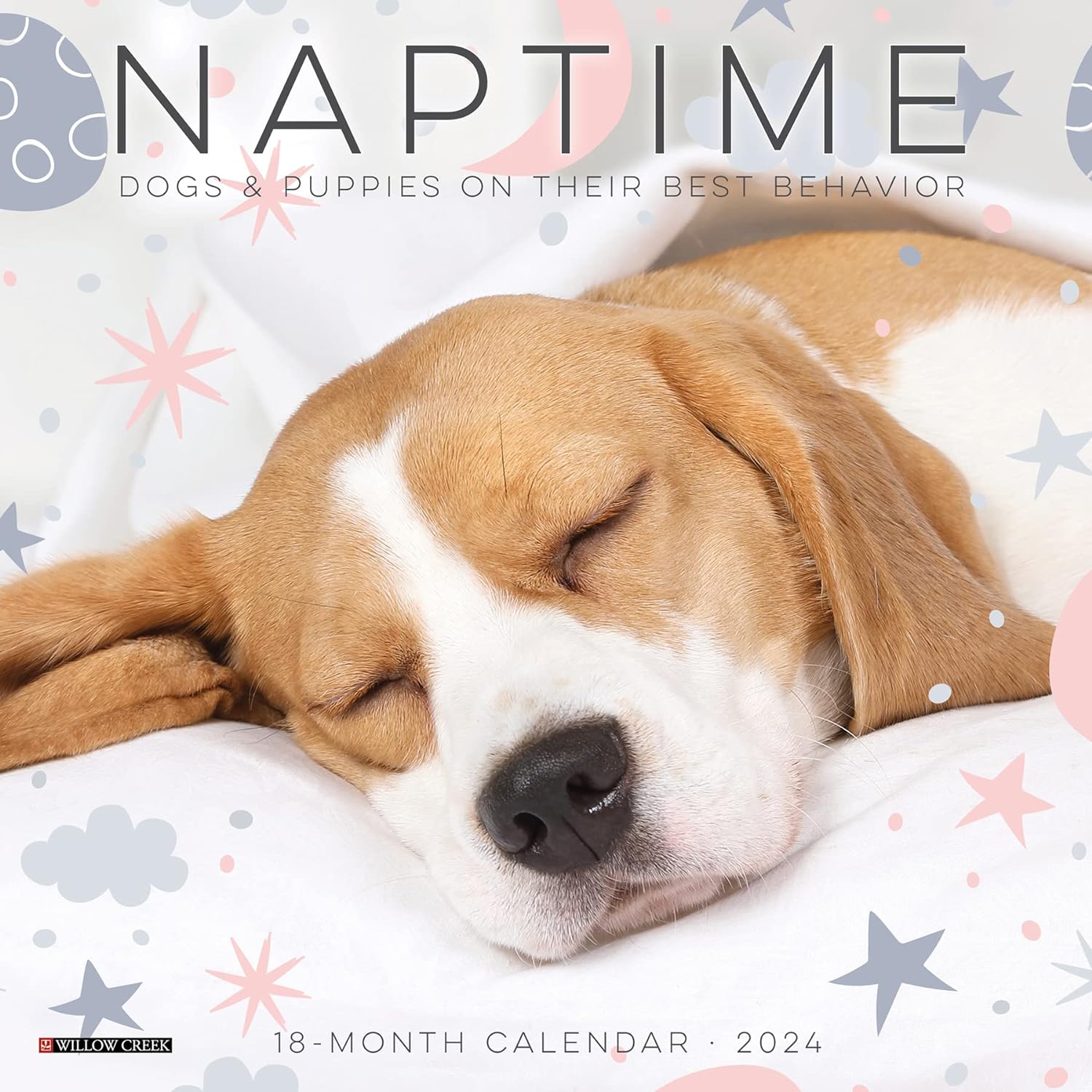Naptime Dogs &amp; Puppies Monthly Mini 2024 Wall Calendar