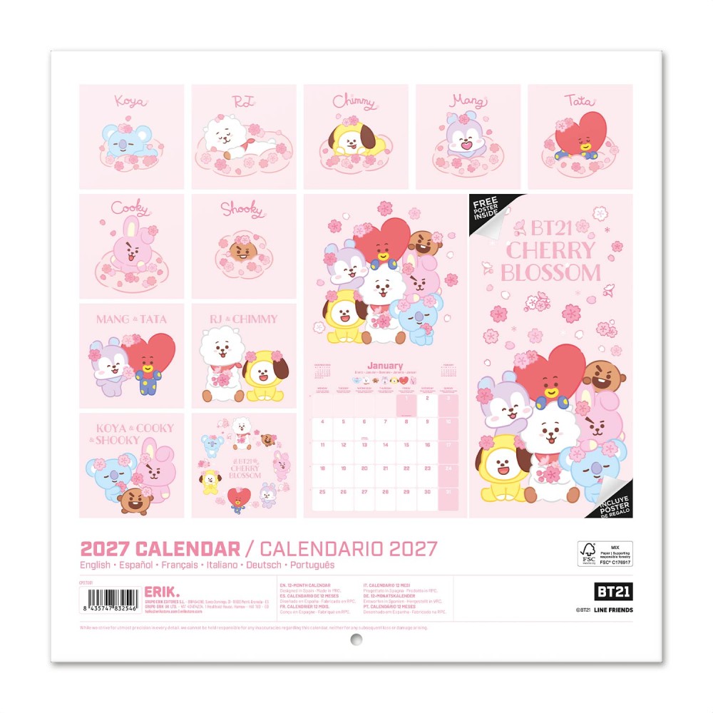 BT21 2027 Wall Calendar
