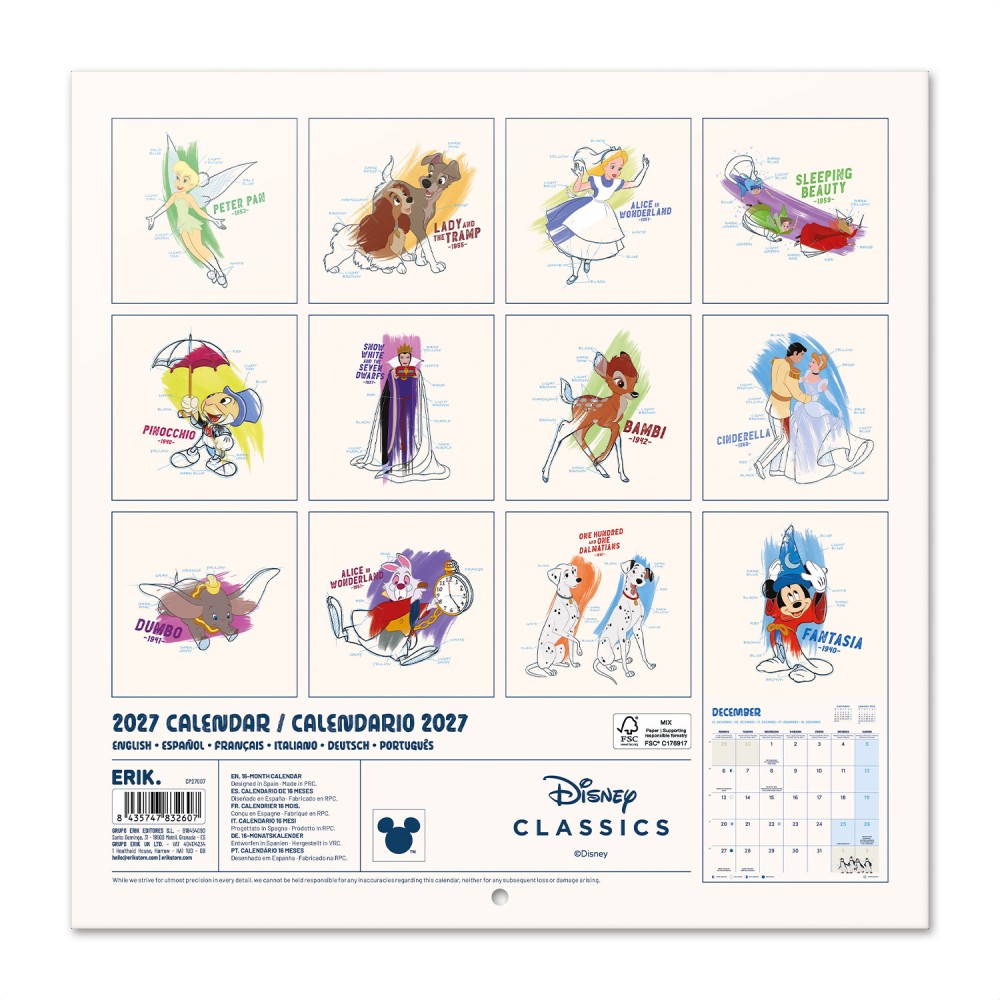 Disney Classics 2027 Wall Calendar
