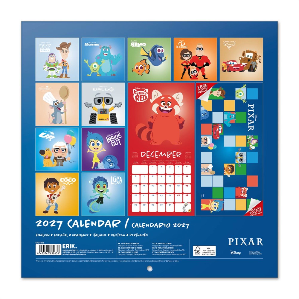 Disney Pixar 2027 Wall Calendar