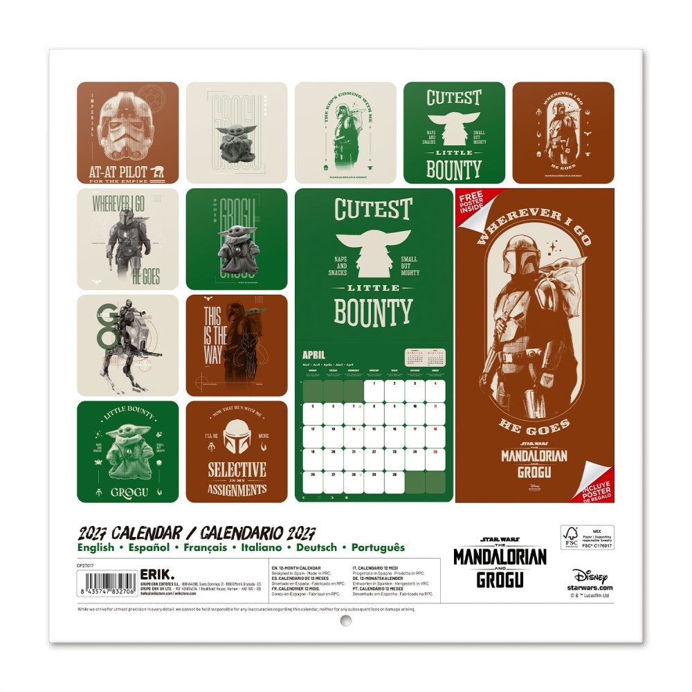 Star Wars The Mandalorian &amp; Grogu 2027 Wall Calendar
