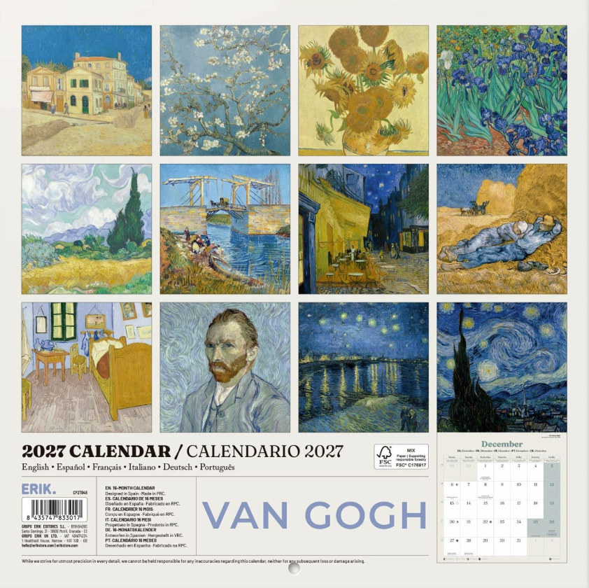 Vincent Van Gogh 2027 Wall Calendar