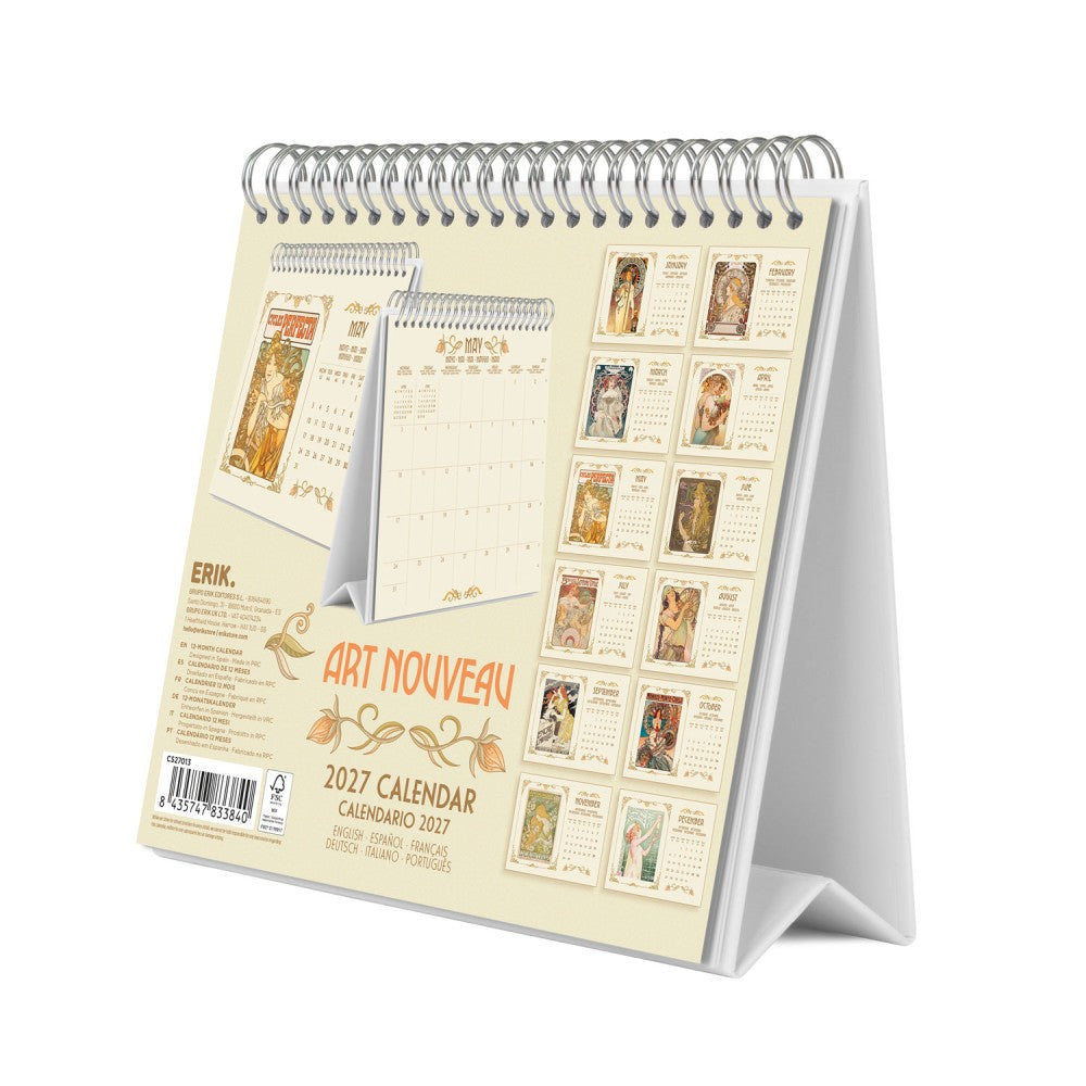 Art Nouveau 2027 Desk Calendar