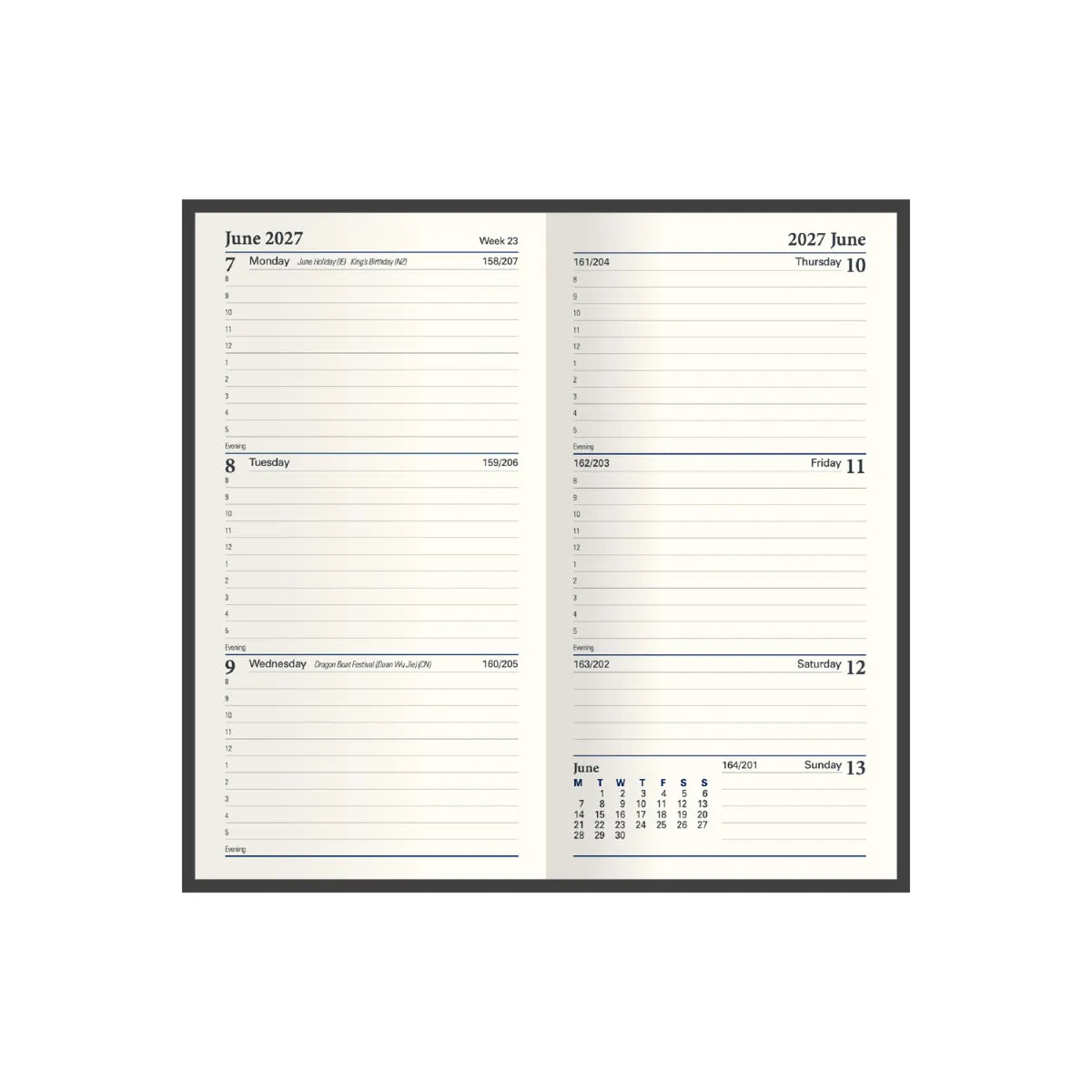 2027 Classic Slim Diary - Black