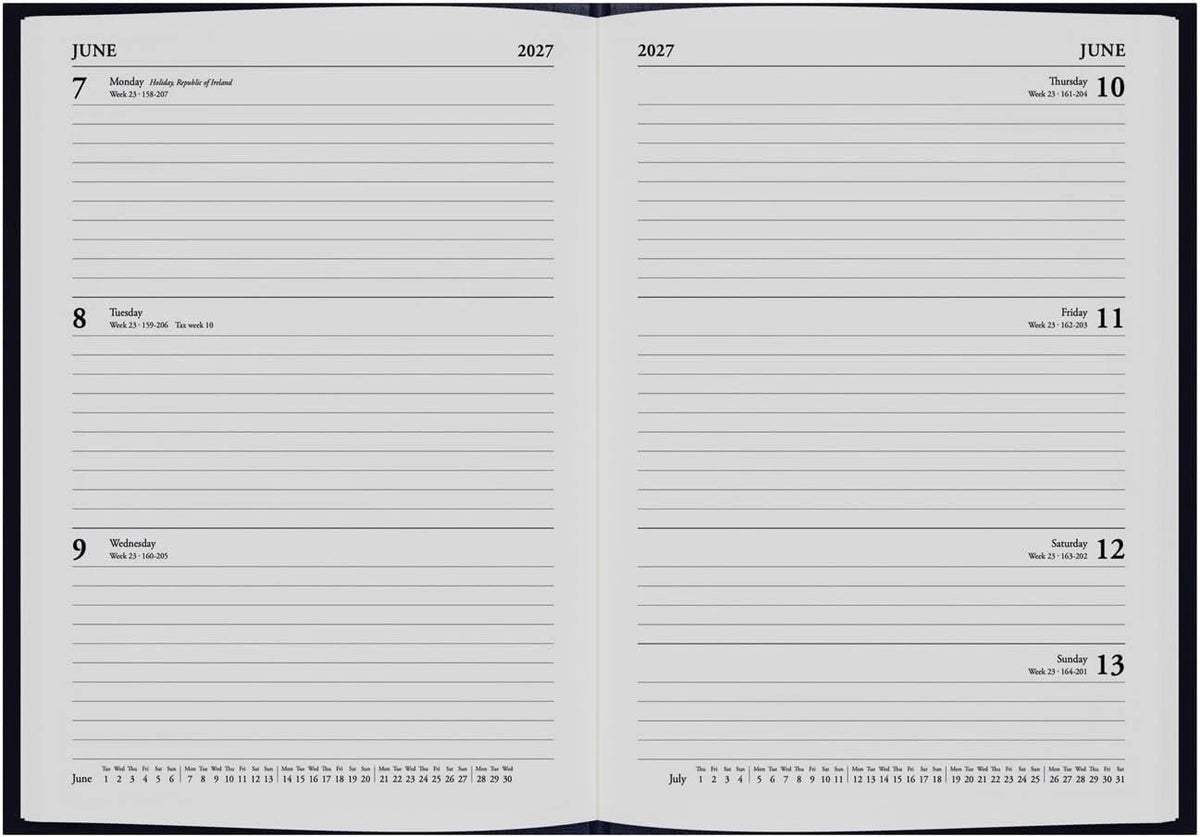 2027 Week-to-View Desk Diary - Black