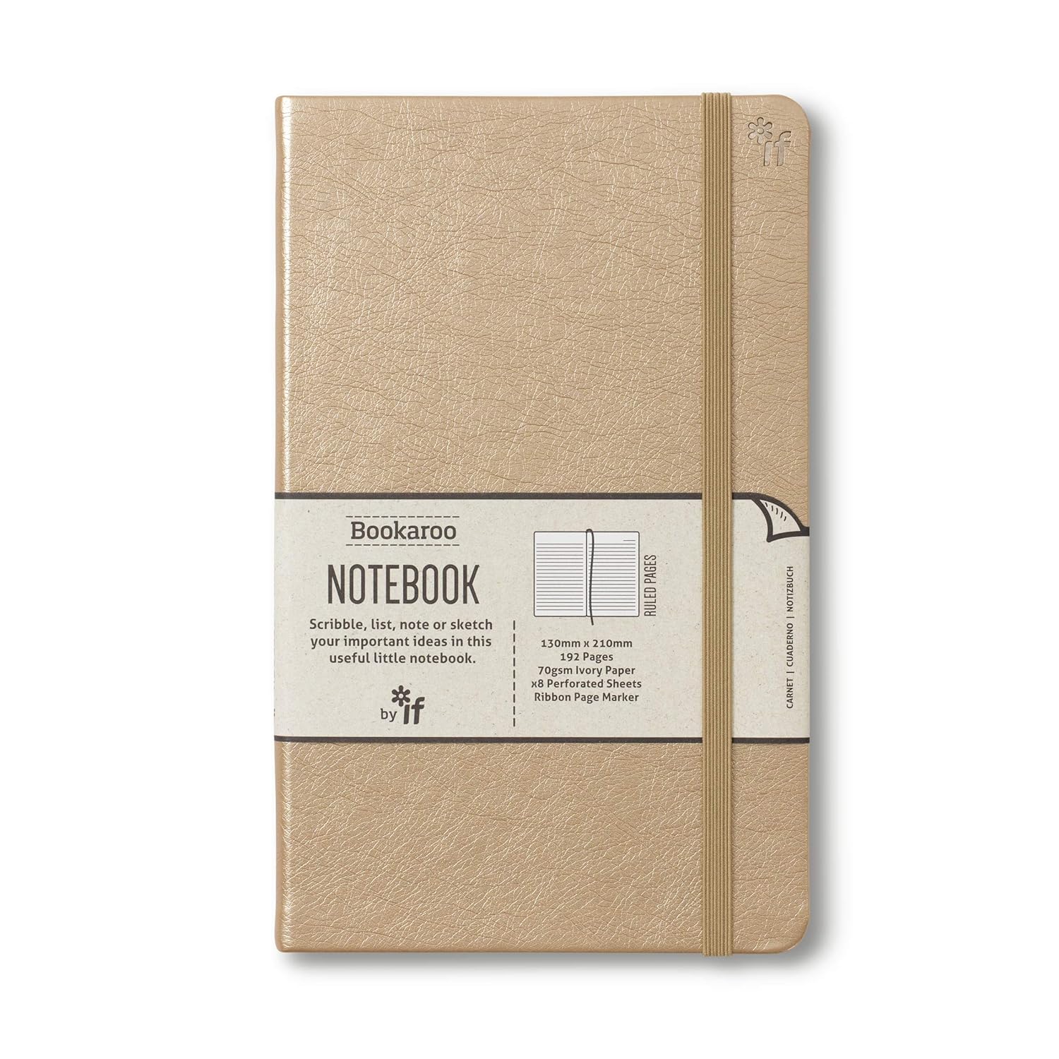 Bookaroo Notebook A5 Journal Gold | Bookazine HK