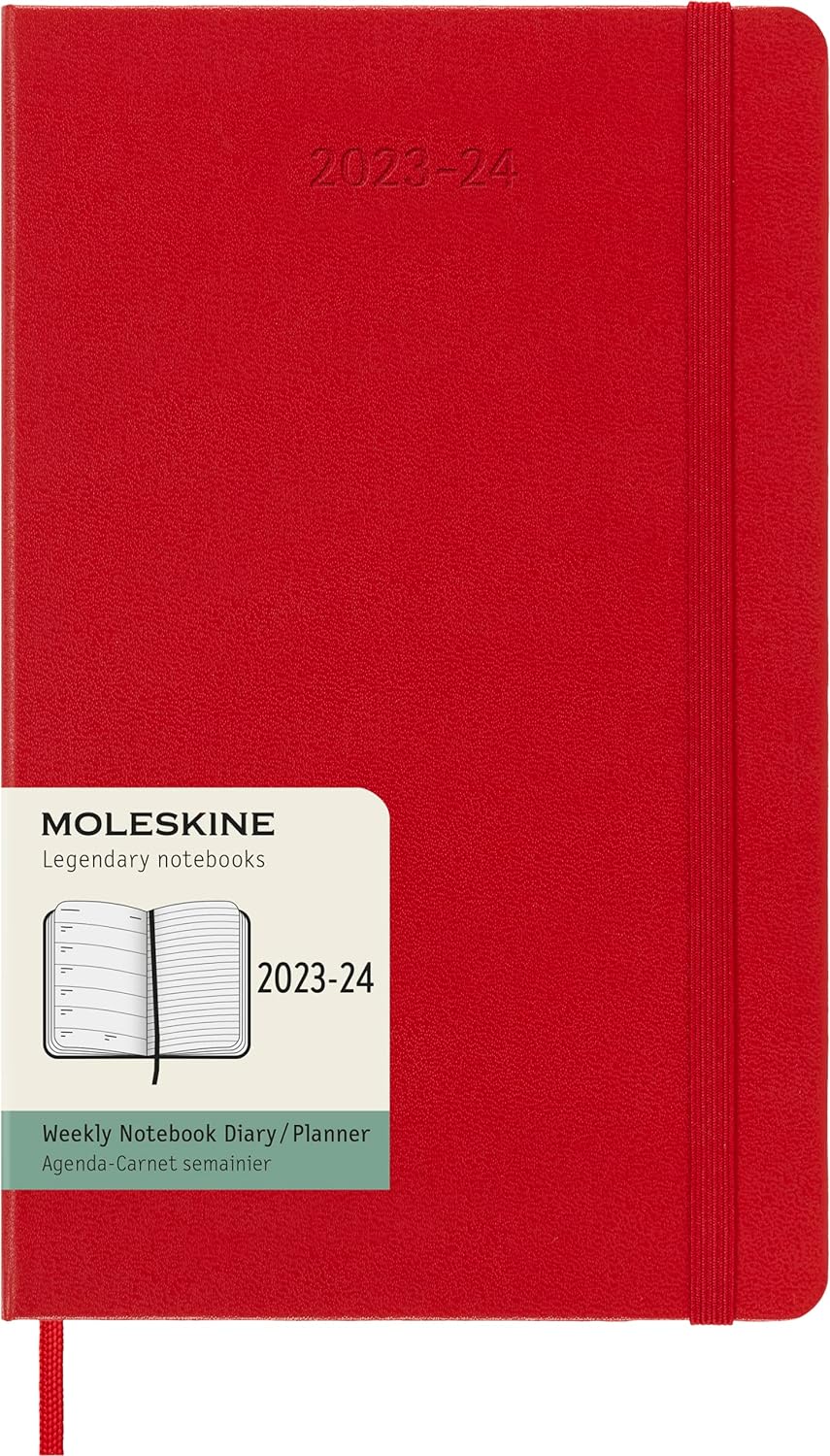 18M Weekly Notebook Large Scarlet Red Hard| Bookazine HK