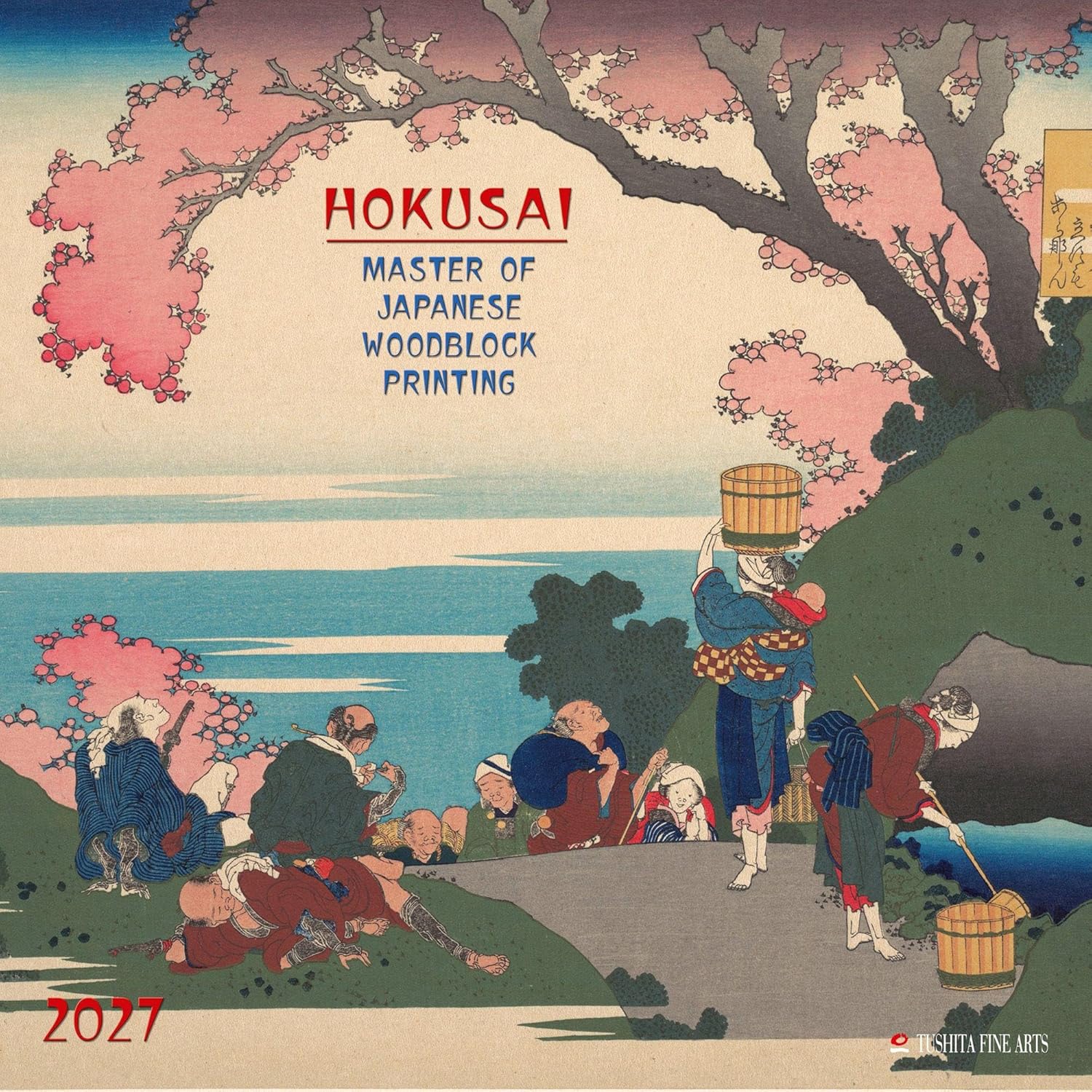Hokusai, Japanese Woodblock Printing Wall Calendar 2027