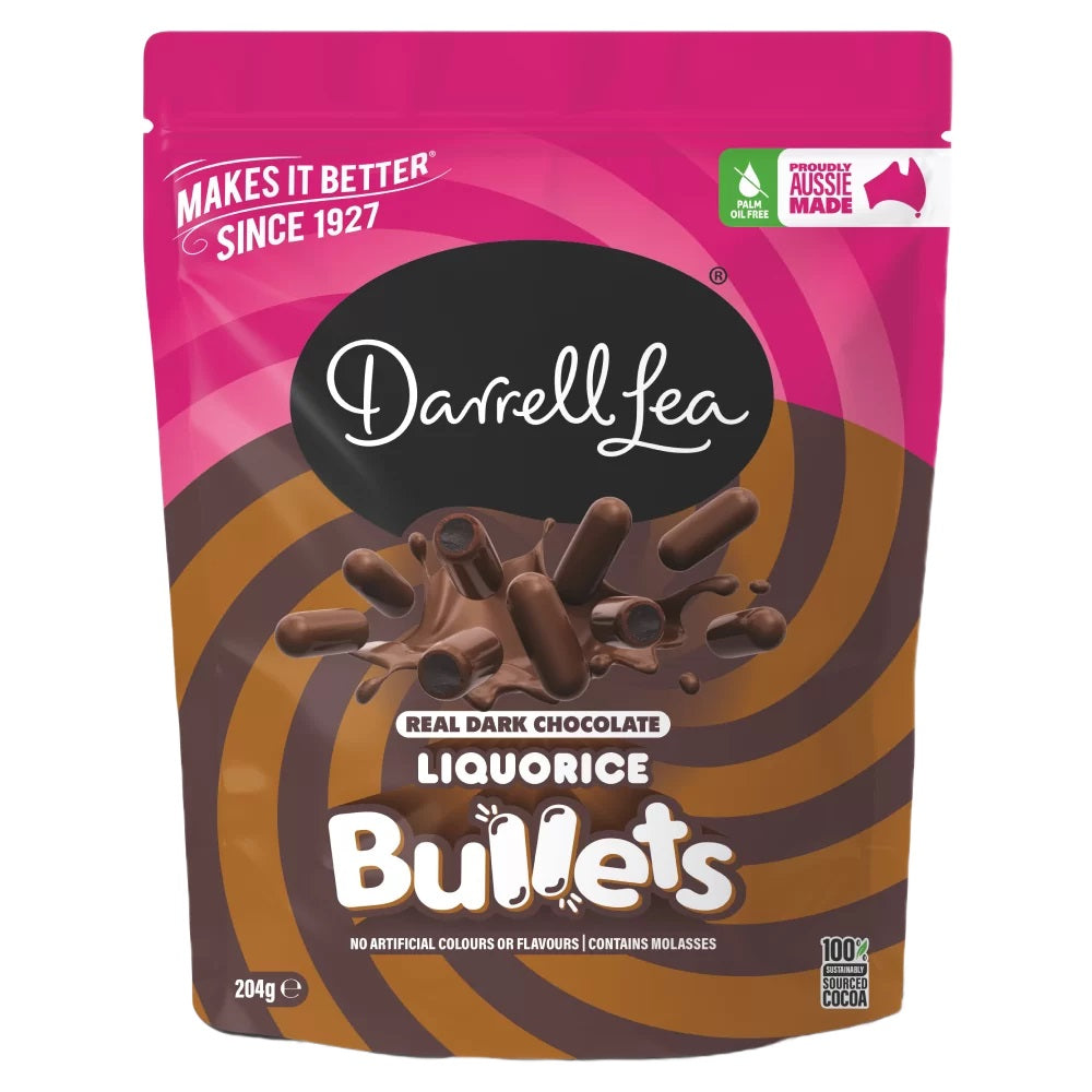 Darrell Lea Bullets Dark Chocolate Liquorice 204G | Bookazine HK