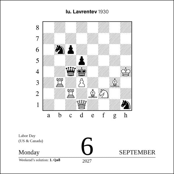 Chess 2027 Box Calendar