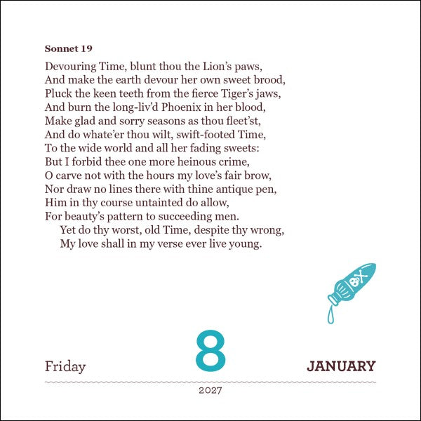 Shakespeare For Every Day of The Year 2027 Box Calendar