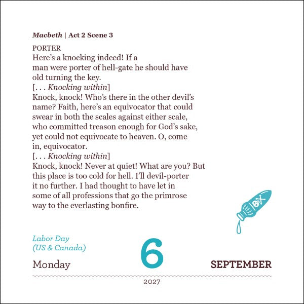 Shakespeare For Every Day of The Year 2027 Box Calendar