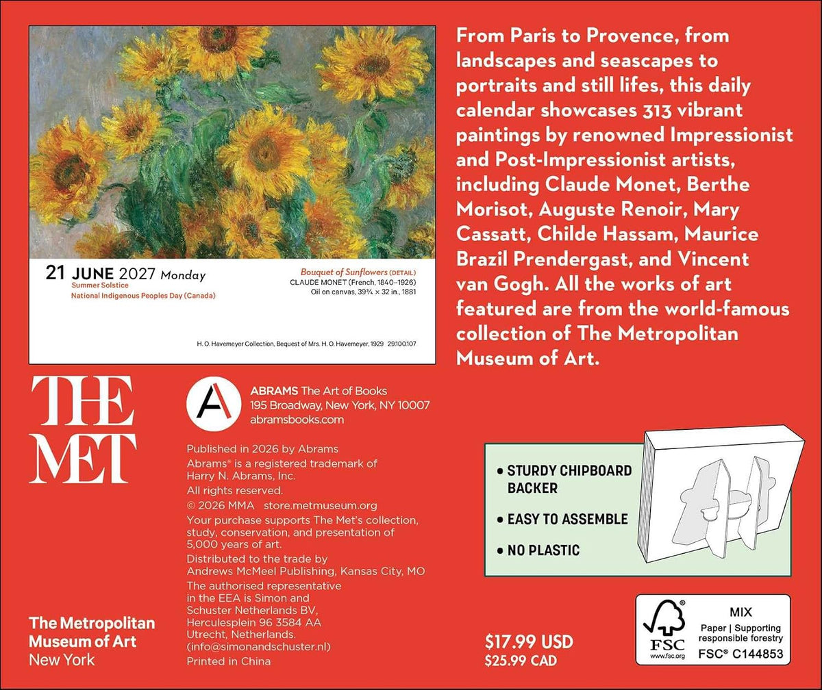 Impressionism And Post-Impressionism 2027 Day-to-Day Calendar