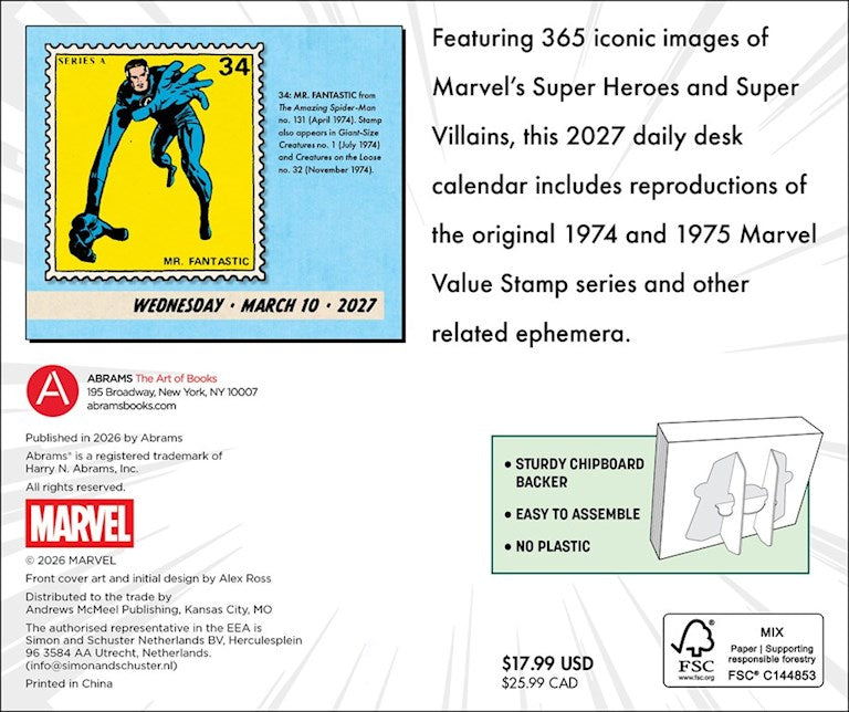 Marvel Value Stamps 2027 Box Calendar