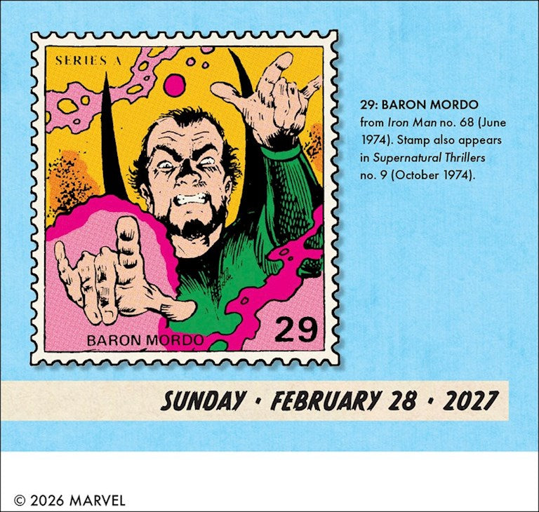 Marvel Value Stamps 2027 Box Calendar