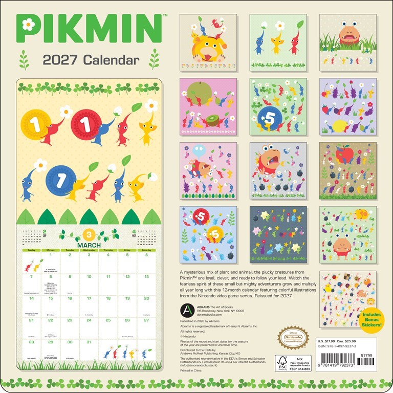 Pikmin 2027 Wall Calendar