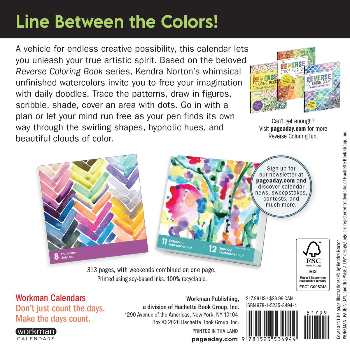 A Year of Reverse Coloring 2027 Box Calendar