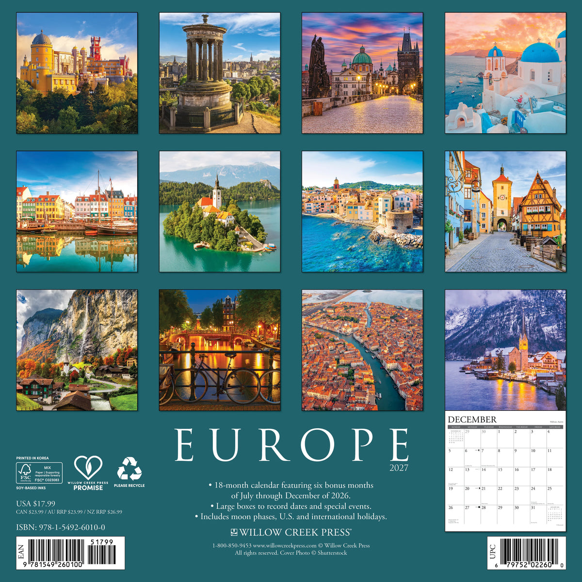 Europe 2027 Wall Calendar