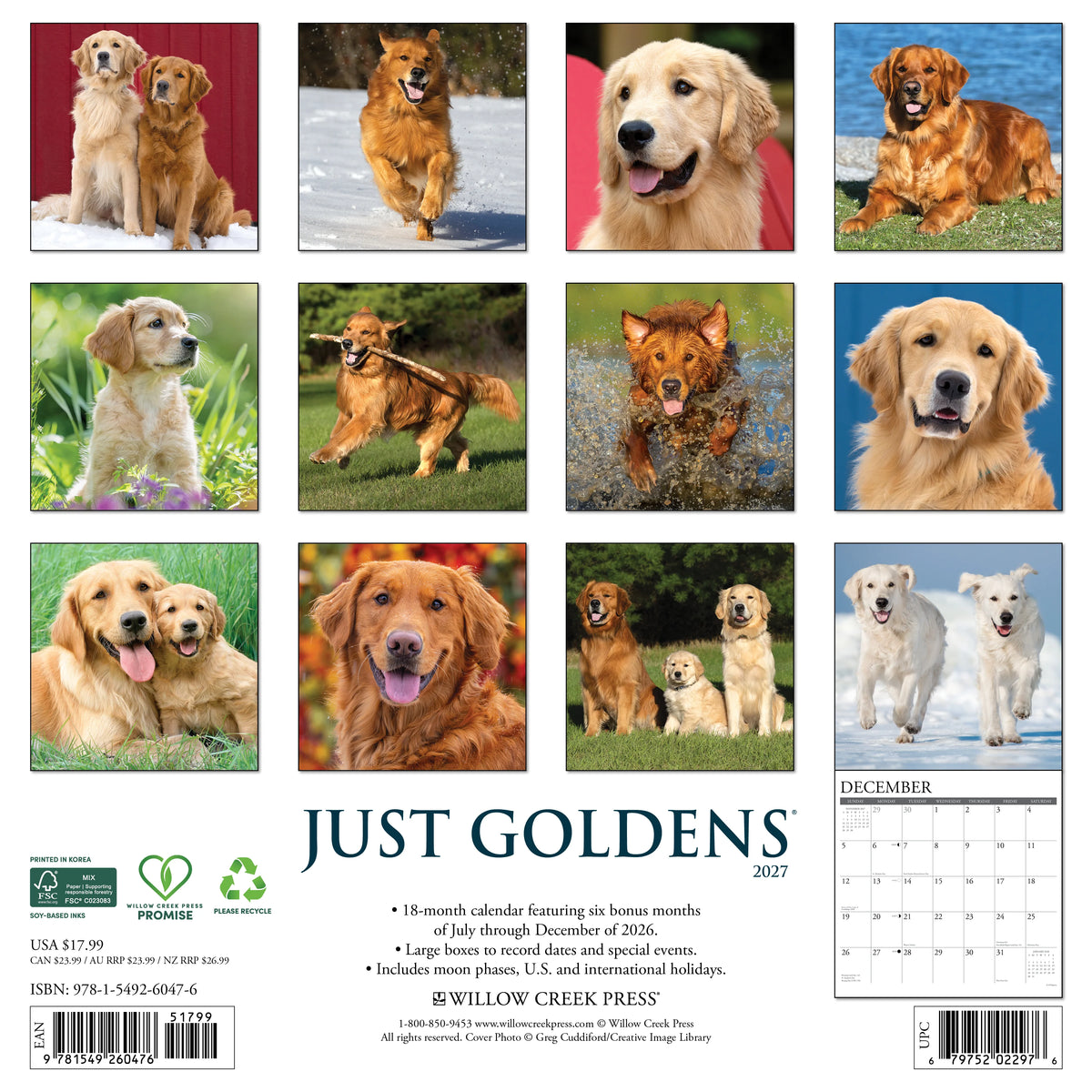 Just Goldens 2027 Wall Calendar