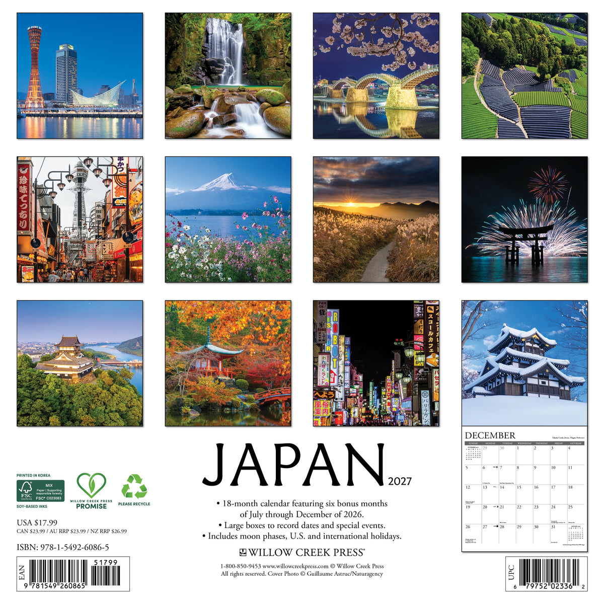 Japan 2027 Wall Calendar
