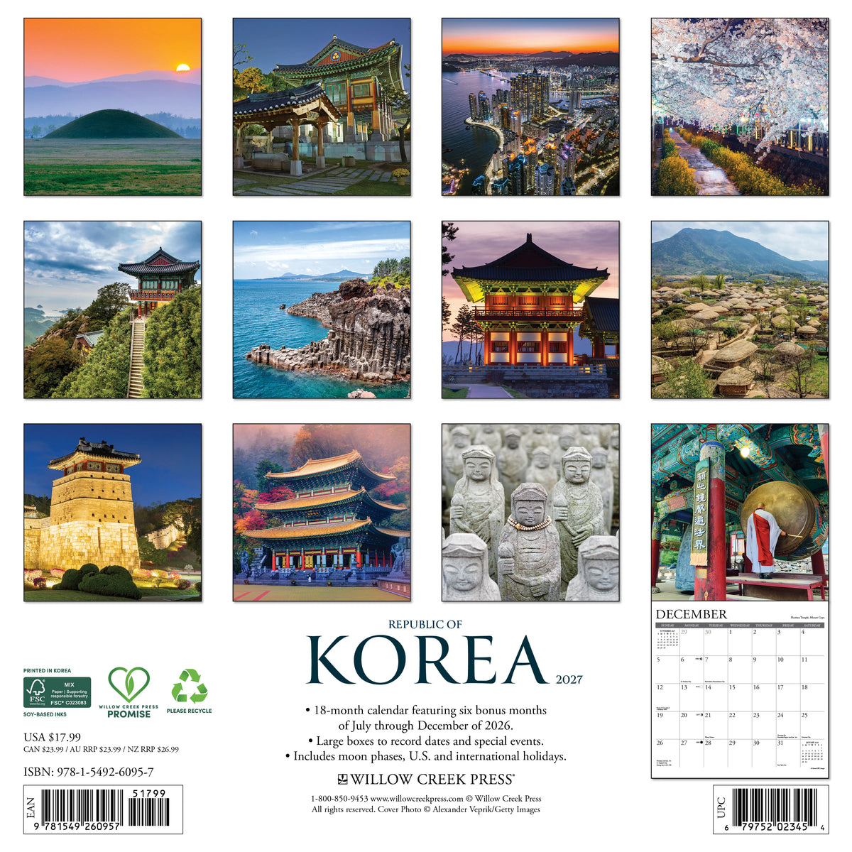 Republic of Korea 2027 Wall Calendar