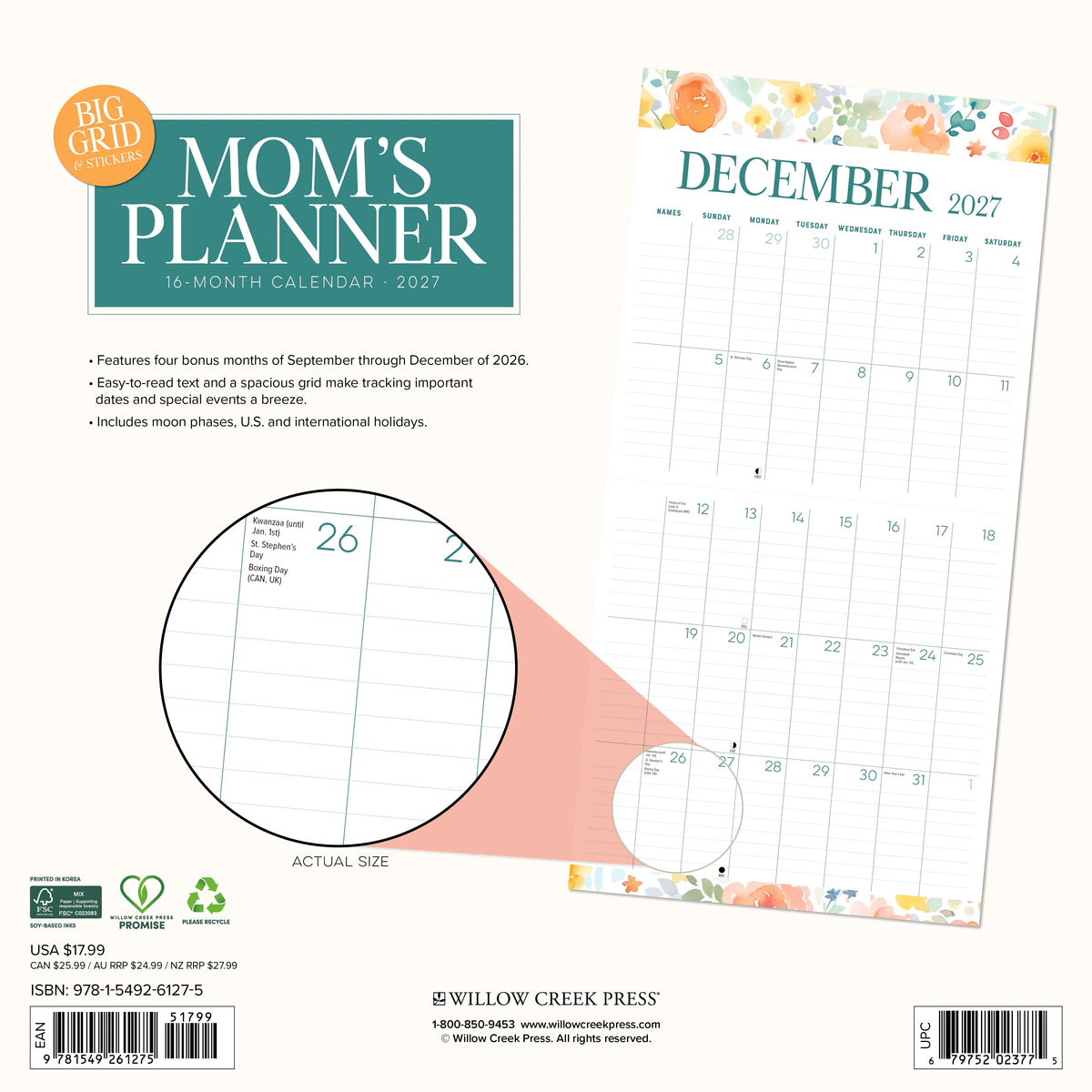 Mom's Planner Calendar Wall Calendar