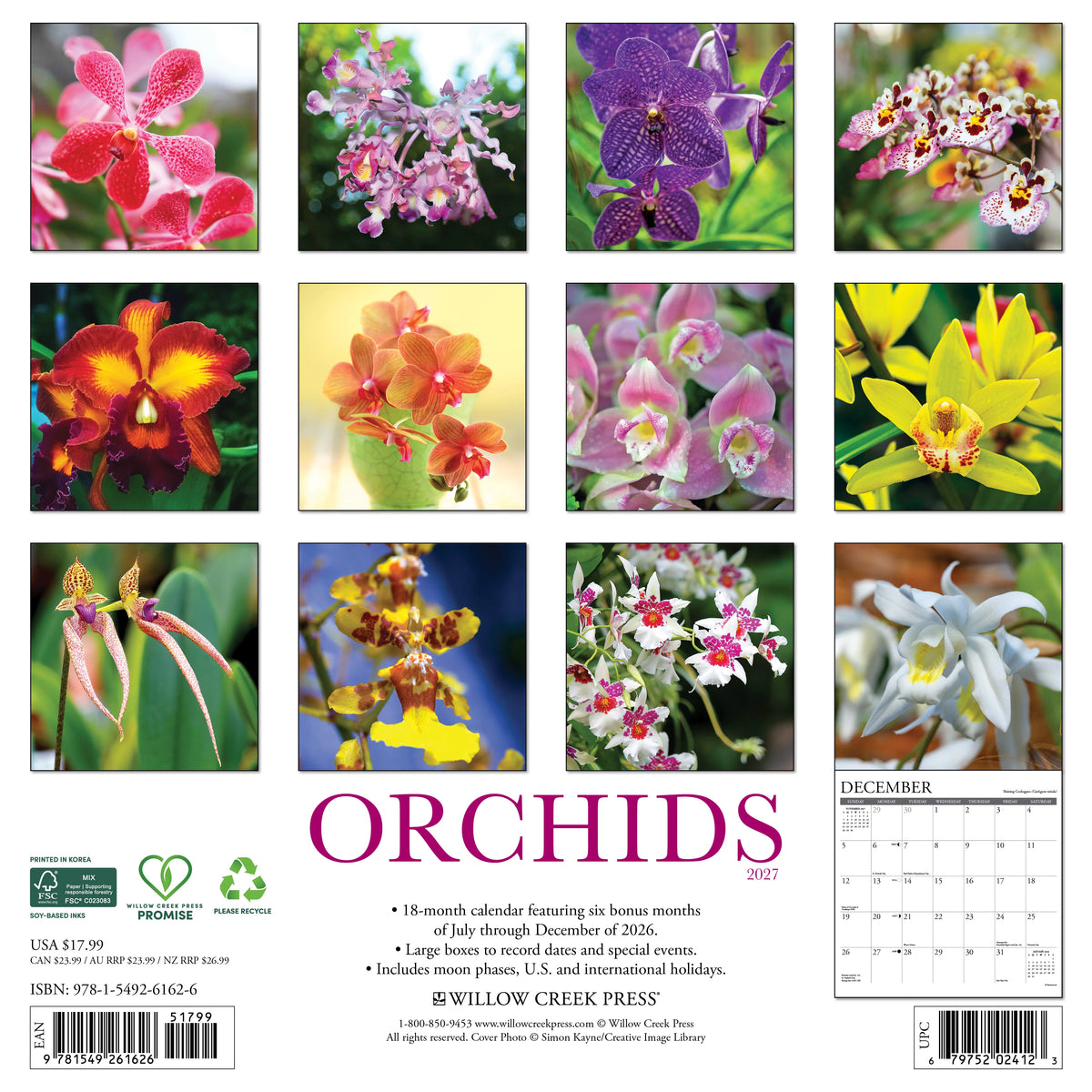 Orchids 2027 Wall Calendar