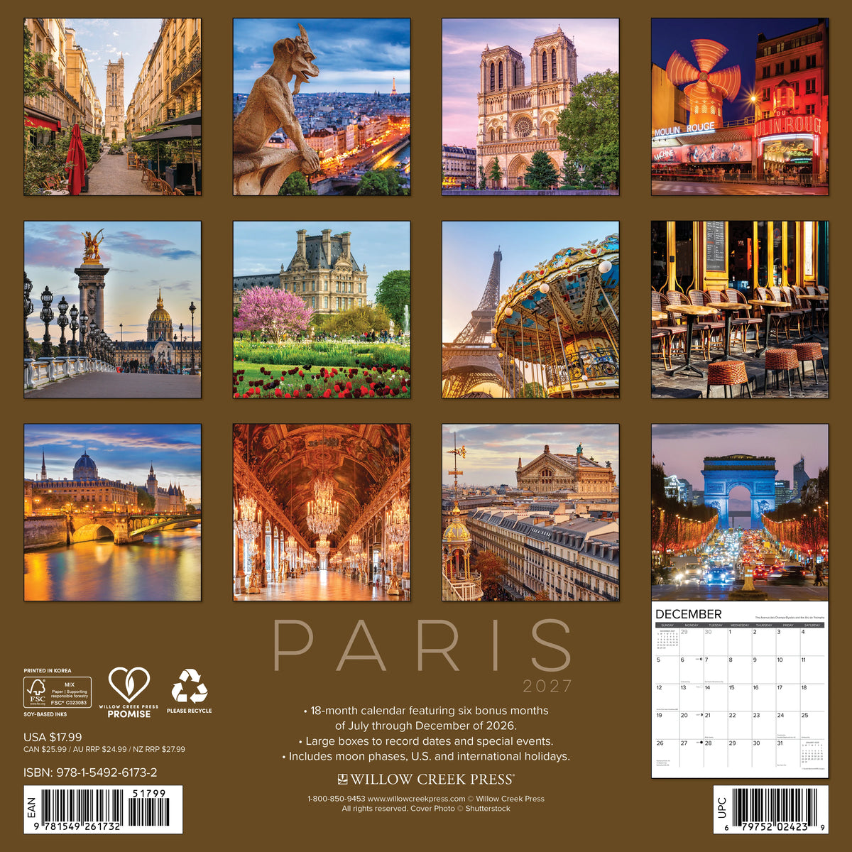 Paris 2027 Wall Calendar