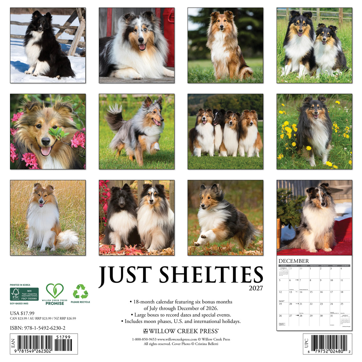 Just Shelties 2027 Wall Calendar