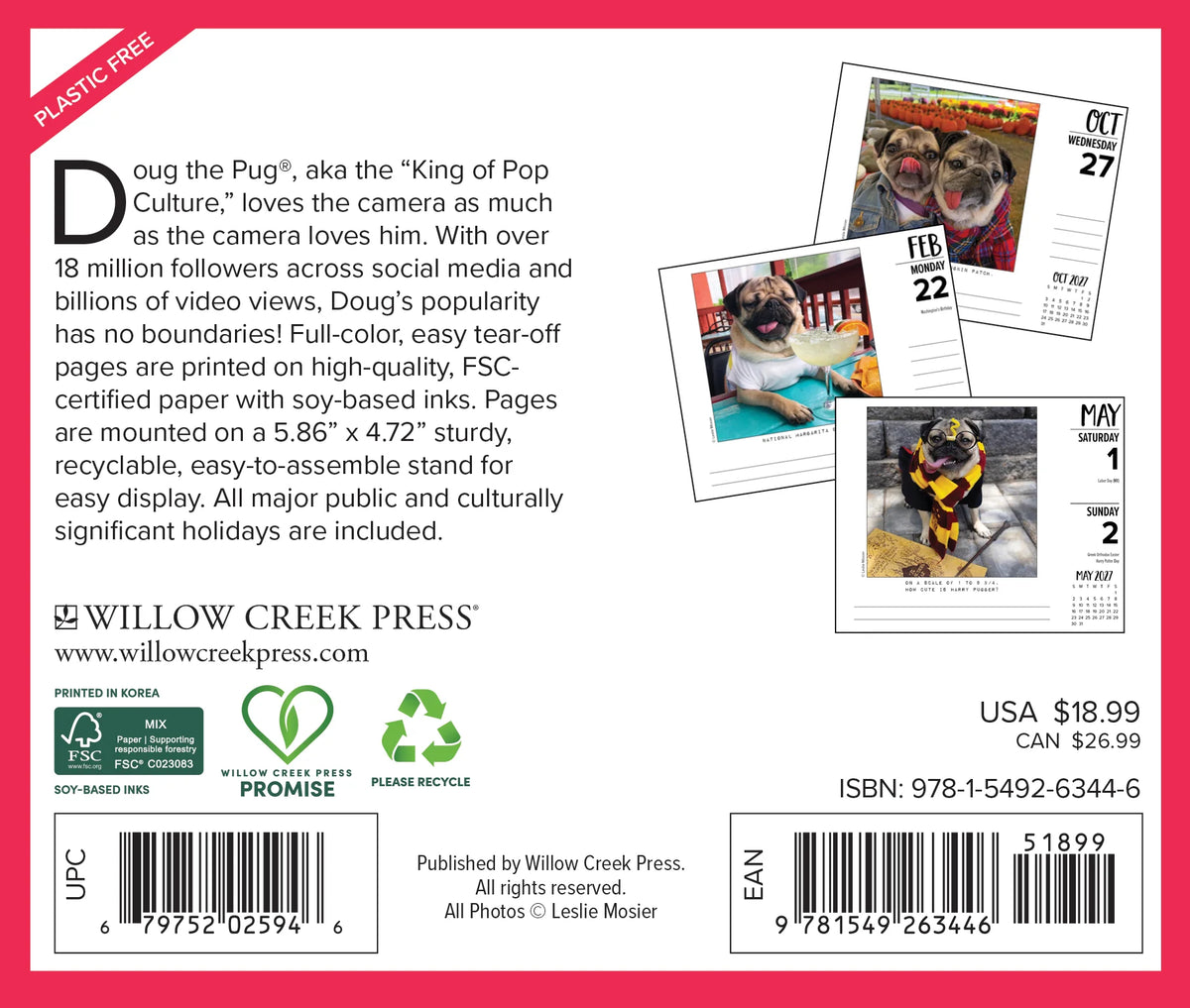 Doug The Pug 2027 Box Calendar