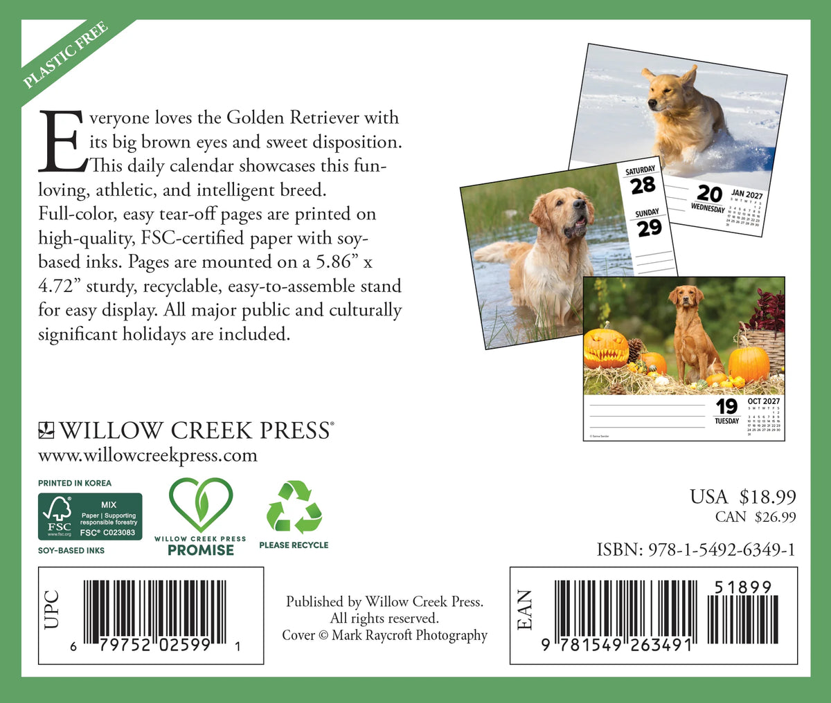Just Goldens 2027 Box Calendar