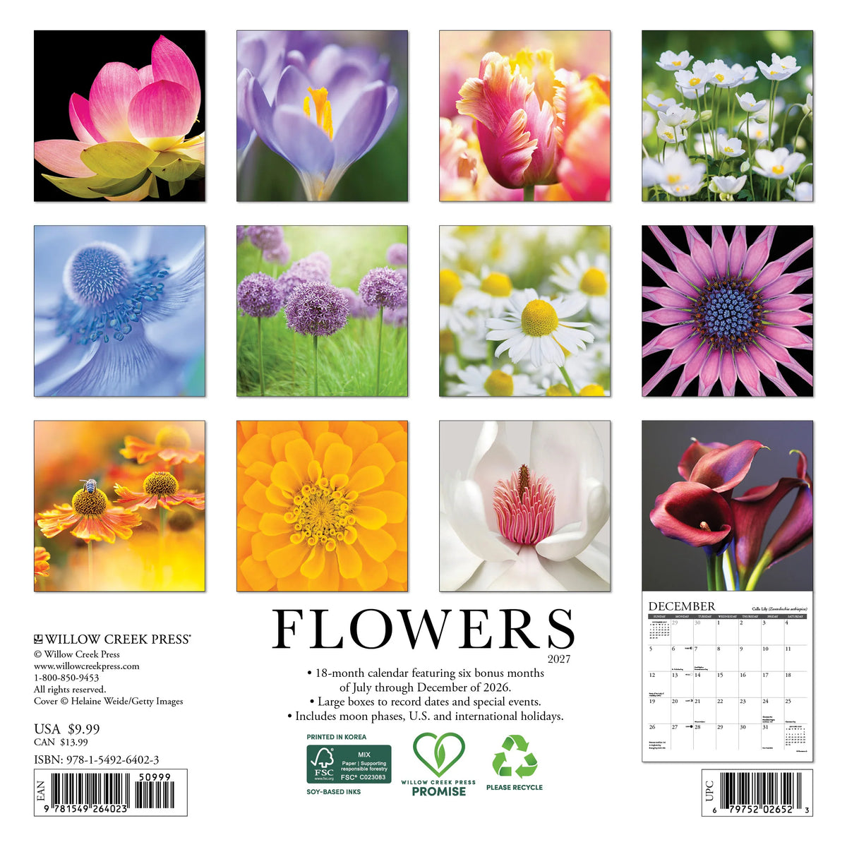 Flowers 2027 Mini Wall Calendar