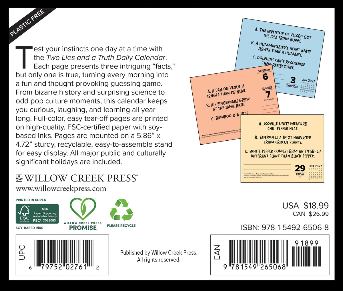 Two Lies And A Truth 2027 Box Calendar