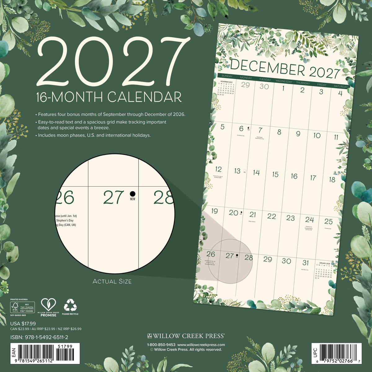 Botanical 2027 Wall Calendar