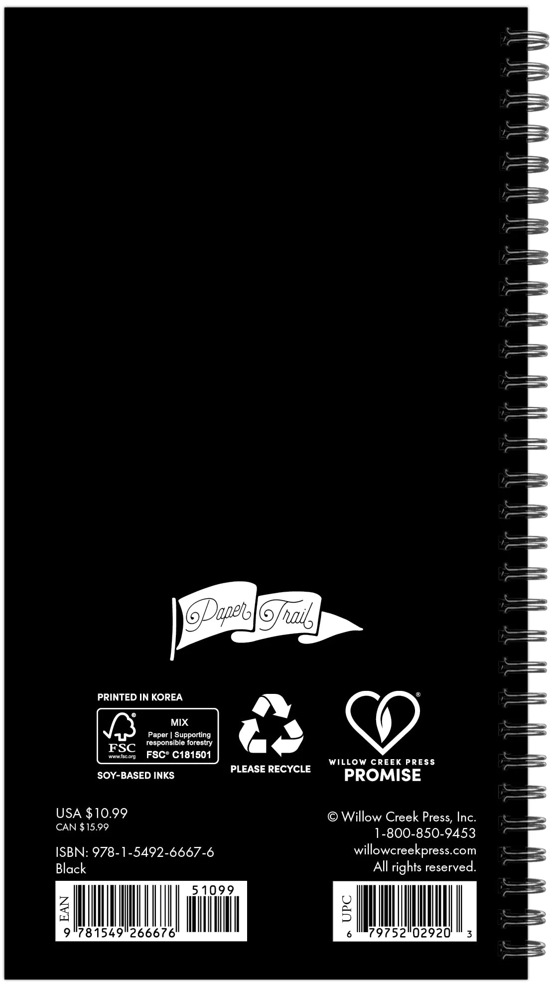 Black 2027 Weekly Planner