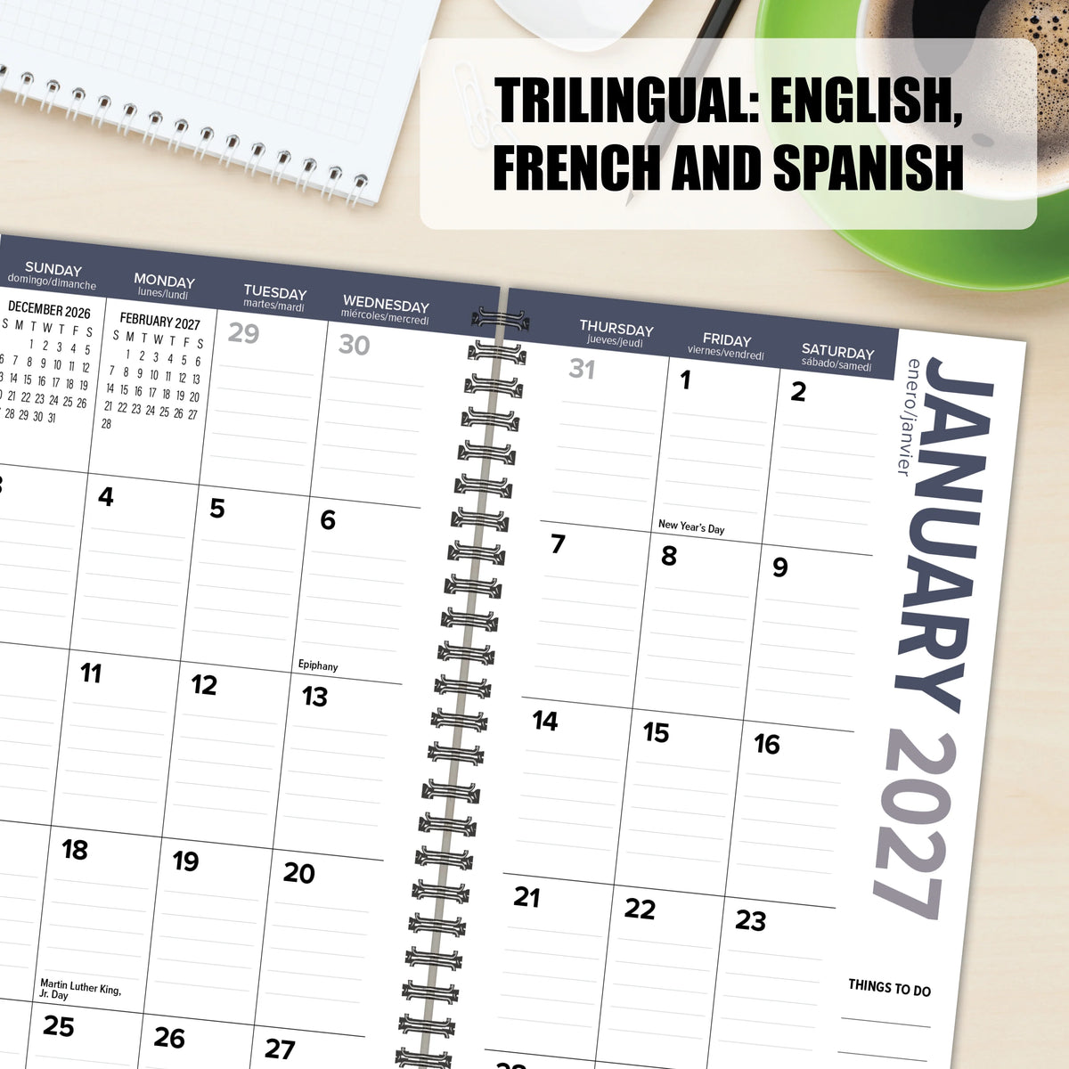 Black 2027 Weekly Planner