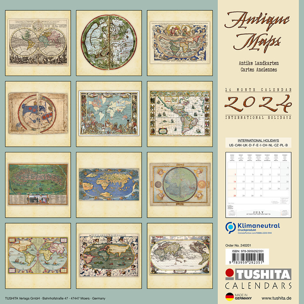 Antique Maps 2024 Wall Calendar Bookazine HK   9783959292351 13 