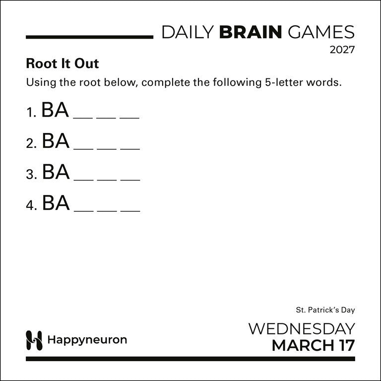 Daily Brain Games 2027 Box Calendar