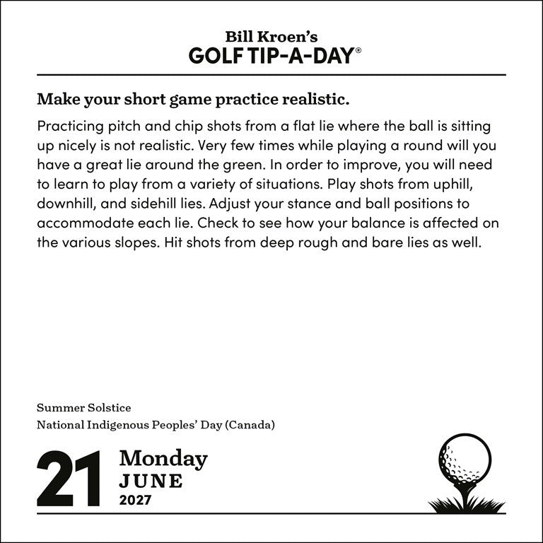Golf Tip-A-Day 2027 Box Calendar