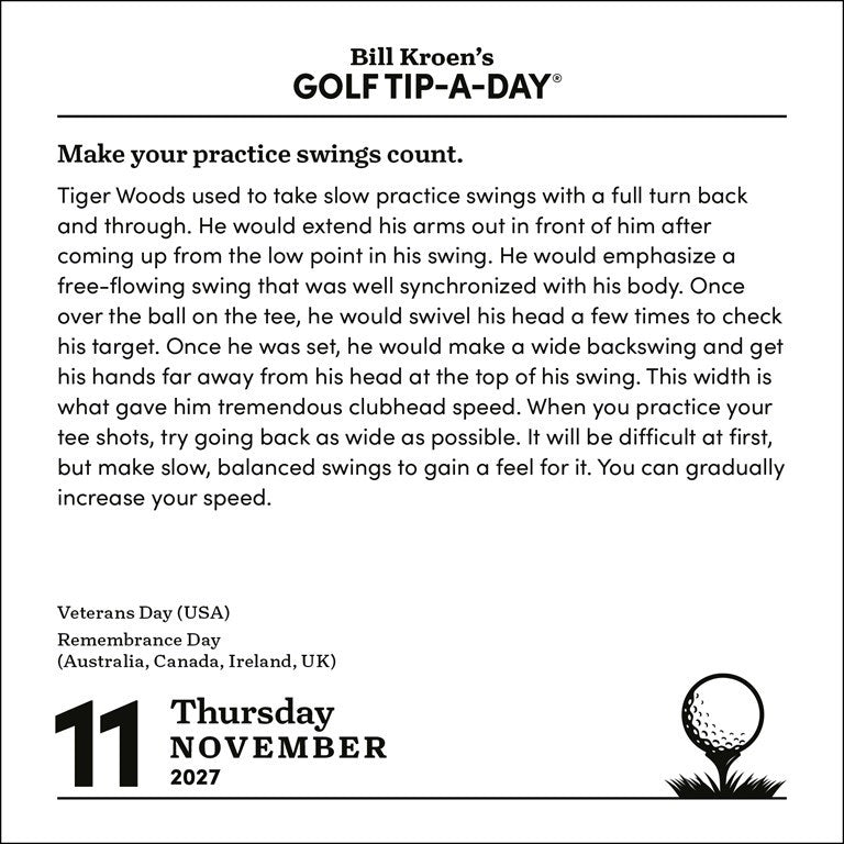 Golf Tip-A-Day 2027 Box Calendar