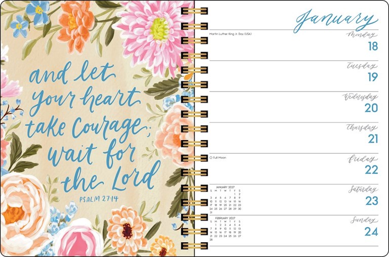 Scriptures And Florals 2027 Monthly/Weekly Planner