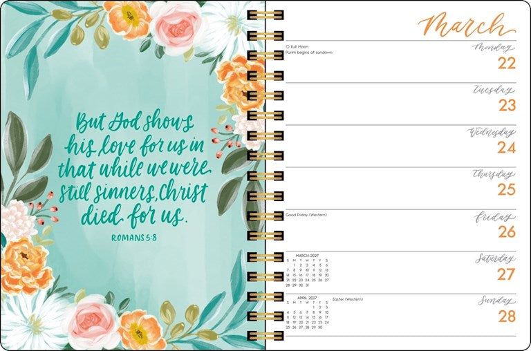 Scriptures And Florals 2027 Monthly/Weekly Planner