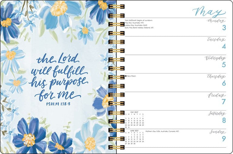 Scriptures And Florals 2027 Monthly/Weekly Planner