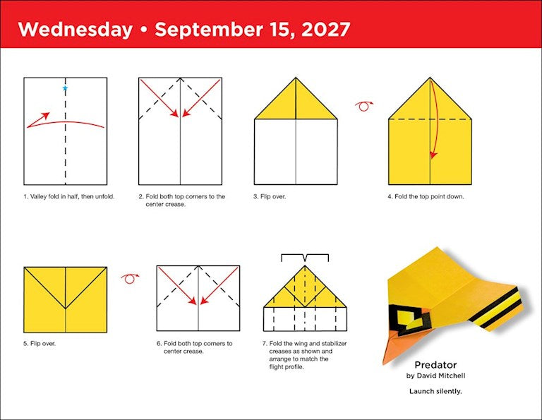 Paper Airplane Fold-a-Day 2027 Box Calendar